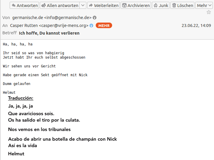 Helmut Pilhar: Correo electrónico para provocar